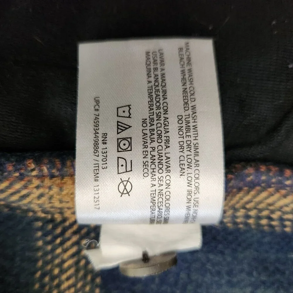 Orvis Shirt Shacket Medium Blue Yellow Plaid Chore Cottage Western Flannel Heavy